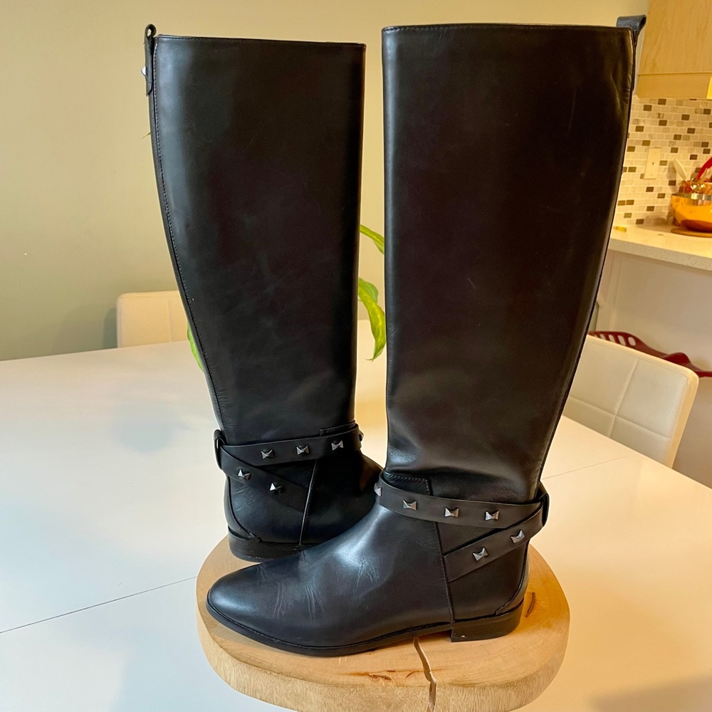 NEW Ted Baker London Plannia Women's Knee High Boots Black Leather / Size 37 - Picture 5 of 12